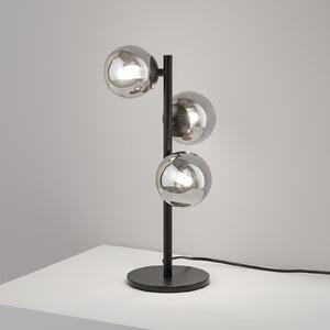 IDEAL LUX Επιτραπέζιο φωτιστικό Perlage μαύρο/γκρι καπνιστό, ύψος 43 εκ., 3, Μαύρο, Σαλόνι / τραπεζαρία, Μέταλλο