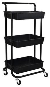 Τρόλεϊ/Ραφιέρα 3 Θέσεων Homely Black 01-8635
