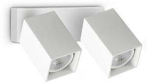 IDEAL LUX Επιτοίχιος προβολέας Dynamite Square, λευκός, 16,5 εκ., 2 λάμπες, Λευκό, Σαλόνι / τραπεζαρία, Μέταλλο, σύγχρονο