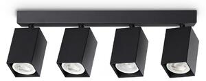 IDEAL LUX Προβολέας οροφής Dynamite Square μαύρος 38 cm 4 λάμπες, Μαύρο, Σαλόνι / τραπεζαρία, Μέταλλο, σύγχρονο