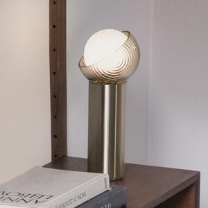 IDEAL LUX Επιτραπέζια λάμπα Bloom, ορείχαλκος/κεχριμπάρι, ύψος 27 εκ., Χρυσό / Ορείχαλκου, Σαλόνι / τραπεζαρία, Μέταλλο, σύγχρονο