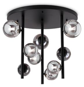 IDEAL LUX Φωτιστικό οροφής Perlage μαύρο/γκρι καπνιστό Ø 50 cm 9 λάμπες, Γκρι, Σαλόνι / τραπεζαρία, Μέταλλο