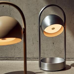 FRANDSEN LED φορητή επιτραπέζια λάμπα Ball Portable, γκρι άμμου, ατσάλι, ρυθμιζόμενος, Γκρι, Σαλόνι / τραπεζαρία, Μέταλλο, σχεδιασμός