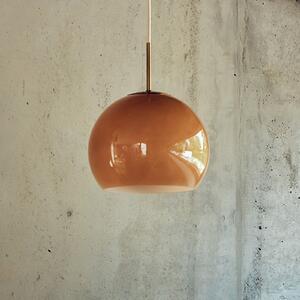 FRANDSEN Κρεμαστό φωτιστικό Ball Glass, καπουτσίνο, Ø 25 cm, ρυθμιζόμενος, Καφέ / Σκουριάς, Σαλόνι / τραπεζαρία, Γυαλί, σχεδιασμός
