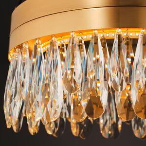 Brilliant LED φωτιστικό οροφής Celestia, Ø 40 cm, χρώμα ορείχαλκου, κρύσταλλο, ρυθμιζόμενος, Χρυσό / Ορείχαλκου, Σαλόνι / τραπεζαρία, Μέταλλο