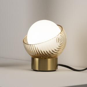 IDEAL LUX Επιτραπέζιο φωτιστικό Bloom, ορείχαλκος/κεχριμπάρι, ύψος 13 εκ., Χρυσό / Ορείχαλκου, Σαλόνι / τραπεζαρία, Μέταλλο, σύγχρονο