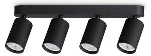 IDEAL LUX Προβολέας οροφής Dynamite Round μαύρος 38 cm 4 λάμπες, Μαύρο, Σαλόνι / τραπεζαρία, Μέταλλο, σύγχρονο