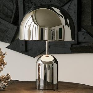 Tom Dixon LED επιτραπέζια λάμπα Bell, ασημί, 43 cm, ρυθμιζόμενη ένταση φωτισμού, ρυθμιζόμενος, Μεταλλικό, Σαλόνι / τραπεζαρία, Μέταλλο, σχεδιασμός