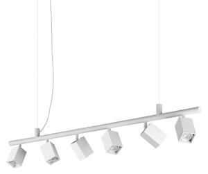 IDEAL LUX Φωτιστικό οροφής Dynamite Square, λευκό, 6 λαμπτήρες, Λευκό, Σαλόνι / τραπεζαρία, Μέταλλο, σύγχρονο