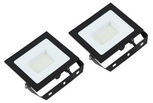 PRIOS Prios LED προβολέας εξωτερικού χώρου Maikel, 50 W, μέταλλο, σετ 2 τεμαχίων, Μαύρο, Αλουμίνιο, σύγχρονο