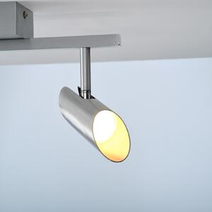 Brilliant LED φωτιστικό οροφής Risell, μήκος 35 cm, χρώμα αλουμινίου, ρυθμιζόμενος, Μεταλλικό, Σαλόνι / τραπεζαρία, Αλουμίνιο, σύγχρονο