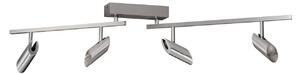 Brilliant LED φωτιστικό οροφής Risell, μήκος 104 cm, χρώμα αλουμινίου, ρυθμιζόμενος, Μεταλλικό, Σαλόνι / τραπεζαρία, Αλουμίνιο, σύγχρονο