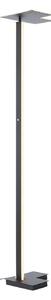 Brilliant Λάμπα δαπέδου LED Mora, ανθρακί, ύψος 178 cm, μέταλλο, ρυθμιζόμενος, Μαύρο, Σαλόνι / τραπεζαρία, Μέταλλο, σύγχρονο