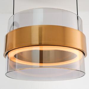 Brilliant LED κρεμαστή λάμπα Inside, χρώμα ορείχαλκου/καπνιστό γκρι, Ø 22 cm, ρυθμιζόμενος, Γκρι, Σαλόνι / τραπεζαρία, Γυαλί
