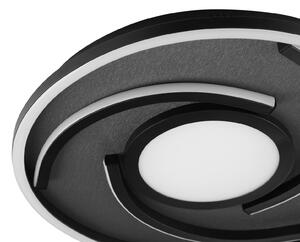 Brilliant Φωτιστικό οροφής LED Hardy, Ø 35 cm, μαύρο ματ, μέταλλο/ύφασμα, Μαύρο, Σαλόνι / τραπεζαρία, Ύφασμα / Κλωστοϋφαντουργία, σύγχρονο