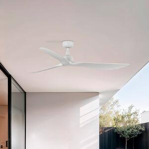 FARO BARCELONA Ανεμιστήρας οροφής Outwood, λευκός, DC, αθόρυβος, Ø 150 cm, IP44, Λευκό, Σαλόνι / τραπεζαρία, Πλαστικό, σύγχρονο