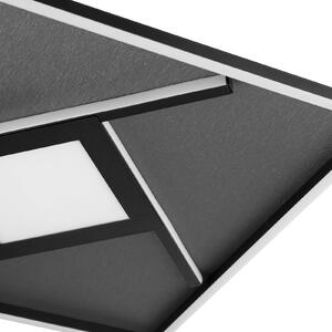 Brilliant LED φωτιστικό οροφής Hardy, μήκος 46 cm μαύρο ματ μέταλλο/ύφασμα, Μαύρο, Σαλόνι / τραπεζαρία, Ύφασμα / Κλωστοϋφαντουργία, σύγχρονο