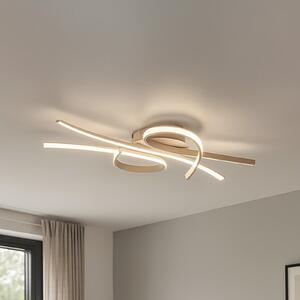 FISCHER & HONSEL LED φωτιστικό οροφής Biba, χρώμα άμμου, μήκος 100 cm, μέταλλο, CCT, ρυθμιζόμενος, Μπεζ, Σαλόνι / τραπεζαρία, Μέταλλο, σύγχρονο