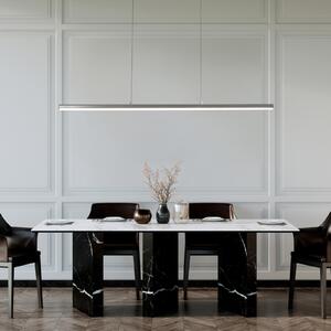FISCHER & HONSEL LED κρεμαστή λάμπα Borena, χρώμα αλουμινίου, μήκος 113 cm μέταλλο, ρυθμιζόμενος, Μεταλλικό, Σαλόνι / τραπεζαρία, Μέταλλο