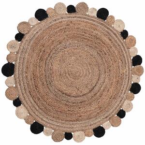 Στρογγυλό Χαλί Καλοκαιρινό (Φ120) Silk Fashion 1731 Black