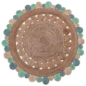Στρογγυλό Χαλί Καλοκαιρινό (Φ120) Silk Fashion 1736 Light Blue