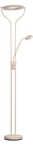 FISCHER & HONSEL Λάμπα δαπέδου LED Davos, χρώμα άμμου, ύψος 180 cm, 2 φτερά, CCT, ρυθμιζόμενος, Μπεζ, Σαλόνι / τραπεζαρία, Μέταλλο, Φως ανάγνωσης