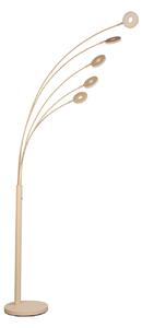 FISCHER & HONSEL Λάμπα δαπέδου LED Dent, χρώμα άμμου, ύψος 225 cm, CCT, 5 φτερά., ρυθμιζόμενος, Μπεζ, Σαλόνι / τραπεζαρία, Μέταλλο, σύγχρονο, Μόνιμη σκιά