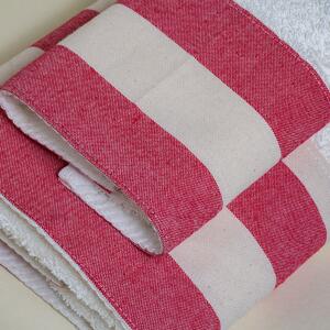 Πετσέτα Χεριών (30x50) White Fabric Stripe Red White 600gsm