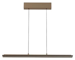 FISCHER & HONSEL Κρεμαστό φωτιστικό LED Torvi, γκριζωπό/καπνιστό γκρι, 88 cm, μέταλλο/γυαλί, ρυθμιζόμενος, Μπεζ, Σαλόνι / τραπεζαρία, σύγχρονο