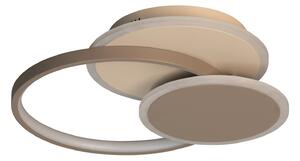 FISCHER & HONSEL LED φωτιστικό οροφής Tomo, γκριζωπό/αμμουρά, 40 cm, μέταλλο, CCT, ρυθμιζόμενος, Μπεζ, Σαλόνι / τραπεζαρία, Μέταλλο, σύγχρονο