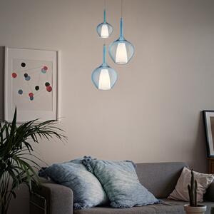 IDEAL LUX Ιδανική κρεμαστή λάμπα Lux Kalique 1, μπλε, Ø 18 cm, πλαστικό, ρυθμιζόμενος, Μπλε, Σαλόνι / τραπεζαρία, Πλαστικό, σύγχρονο