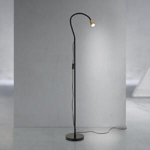 ORION Λάμπα δαπέδου Dotty, χρώμα ορείχαλκου, ύψος 145 cm, εύκαμπτος βραχίονας, GU10, Χρυσό / Ορείχαλκου, Σαλόνι / τραπεζαρία, Μέταλλο, σύγχρονο