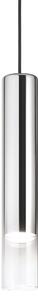 IDEAL LUX Ideal Lux Κρεμαστή λάμπα Look, χρώμα χρώμιο/διαφανές, Ø 6 cm, γυαλί, Μεταλλικό, Σαλόνι / τραπεζαρία, Γυαλί, σύγχρονο