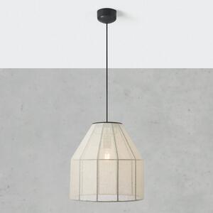Markslöjd Κρεμαστή λάμπα Aiko, μπεζ/μαύρο, Ø 37 cm, ύφασμα/μέταλλο, ρυθμιζόμενος, Μπεζ, Σαλόνι / τραπεζαρία, Ύφασμα / Κλωστοϋφαντουργία