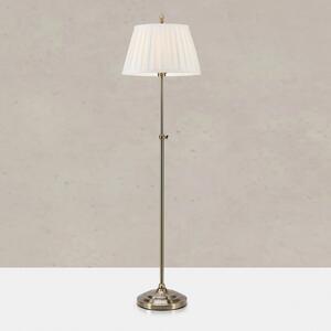 Markslöjd Λάμπα δαπέδου Oxford, χρώμα ορείχαλκου, ύψος 155 cm, μέταλλο/ύφασμα, Χρυσό / Ορείχαλκου, Σαλόνι / τραπεζαρία, Ύφασμα / Κλωστοϋφαντουργία