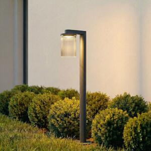 Lucande LED φωτιστικό διαδρόμου Beelia, ανθρακί, 90 cm, ραβδωτό, Μαύρο, Αλουμίνιο, σύγχρονο