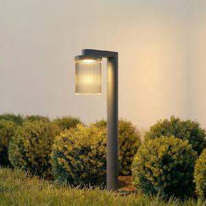 Lucande LED φωτιστικό διαδρόμου Beelia, ανθρακί, 60 cm, ραβδωτό, Μαύρο, Αλουμίνιο, σύγχρονο