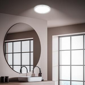 Briloner LED φωτιστικό οροφής μπάνιου Pulap, Ø 29 cm, χρώμα χρώμιο/λευκό μέταλλο, Μεταλλικό, Μπάνιο, Μέταλλο, σύγχρονο