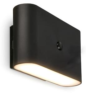 Briloner LED-Akku-Wandlampe Chat, μαύρο, 16 cm, πλαστικό, αισθητήρας, Μαύρο, Σαλόνι / τραπεζαρία, Πλαστικό, σύγχρονο, Γωνιακός τοίχος