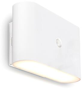 Briloner LED-Akku-Wandlampe Chat, λευκό, 16 cm, πλαστικό, αισθητήρας, Λευκό, Σαλόνι / τραπεζαρία, Πλαστικό, σύγχρονο, Γωνιακός τοίχος