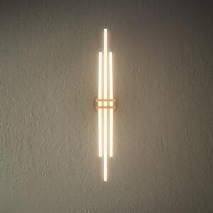 Briloner LED φωτιστικό οροφής Tinka, χρώμα ξύλου/μαύρο, μήκος 98 cm, Ξύλου, Σαλόνι / τραπεζαρία, Μέταλλο, σύγχρονο