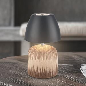 Briloner LED-Akku-Τραπεζοκαθιστικό Brilo unplugged Cera, ανθρακί, 22 cm, ρυθμιζόμενος, Ξύλου, Κεραμικό υλικό, σύγχρονο
