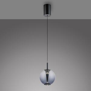 PURE LED κρεμαστό φωτιστικό Infinity, γκρι/καπνιστό γκρι, Ø 18 cm, CCT, ρυθμιζόμενος, Γκρι, Σαλόνι / τραπεζαρία, Γυαλί