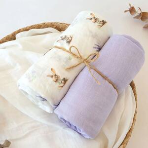 Μουσελίνες/Πάνες Αγκαλιάς (Σετ 2τμχ) Kiokids Lavender Bunny 5296