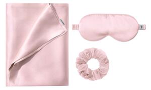 Μεταξωτή Μαξιλαροθήκη + Μάσκα Ύπνου + Scrunchie Feel & Touch Beauty Sleep Pudra