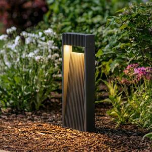 Lucande LED-Sockelleuchte Tavion, 40 cm, ανθρακί, IP65, Μαύρο, Αλουμίνιο, σύγχρονο