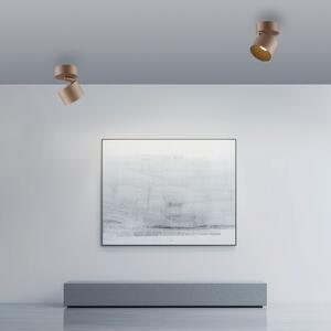 PURE LED σποτ οροφής Cup, χάλκινο χρώμα, Ø 9,5 cm, μέταλλο, ρυθμιζόμενος, Μπρούτζινο / Αντικέ ορείχαλκου, Σαλόνι / τραπεζαρία, Μέταλλο, σύγχρονο