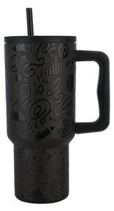 Κούπα Θερμός Με Λαβή & Καλαμάκι 900ml Estia Save The Aegean Tumbler Noir Echo 01-32098