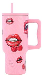 Κούπα Θερμός Με Λαβή & Καλαμάκι 900ml Estia Save The Aegean Tumbler Blush Pop 01-32067