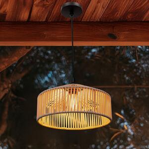 Newgarden Κρεμαστό φωτιστικό Calabardina, λευκό, σχοινί, Ø30cm, IP44, ρυθμιζόμενος, Λευκό, Ύφασμα / Κλωστοϋφαντουργία, Σκανδιναβικό